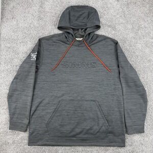 Simms Challenger Hoodie Men's 2XL Gray Long Sleeve Fishing Kangaroo Pocket